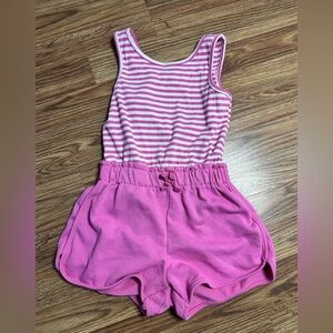 Girls Pink Striped Romper